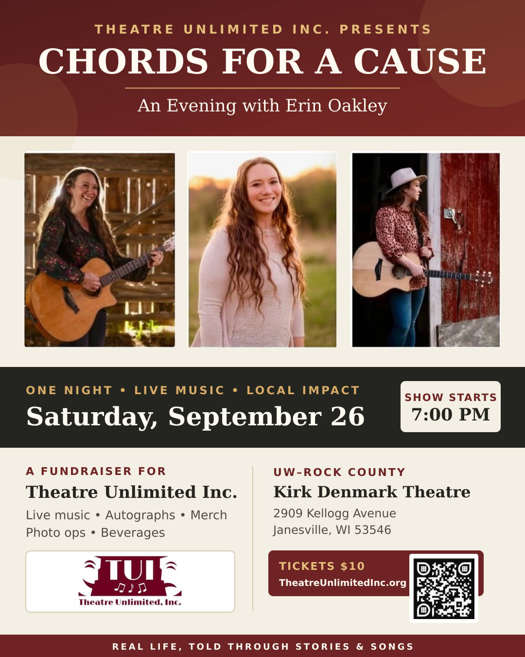 Chords for a Cause: An Evening with Erin Oakley flyer
